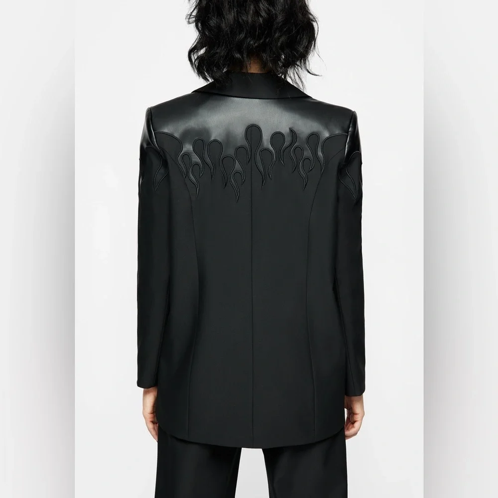 Disturbia Ignite Faux Leather Blazer Size UK 20 / US 16 - Picture 7 of 10